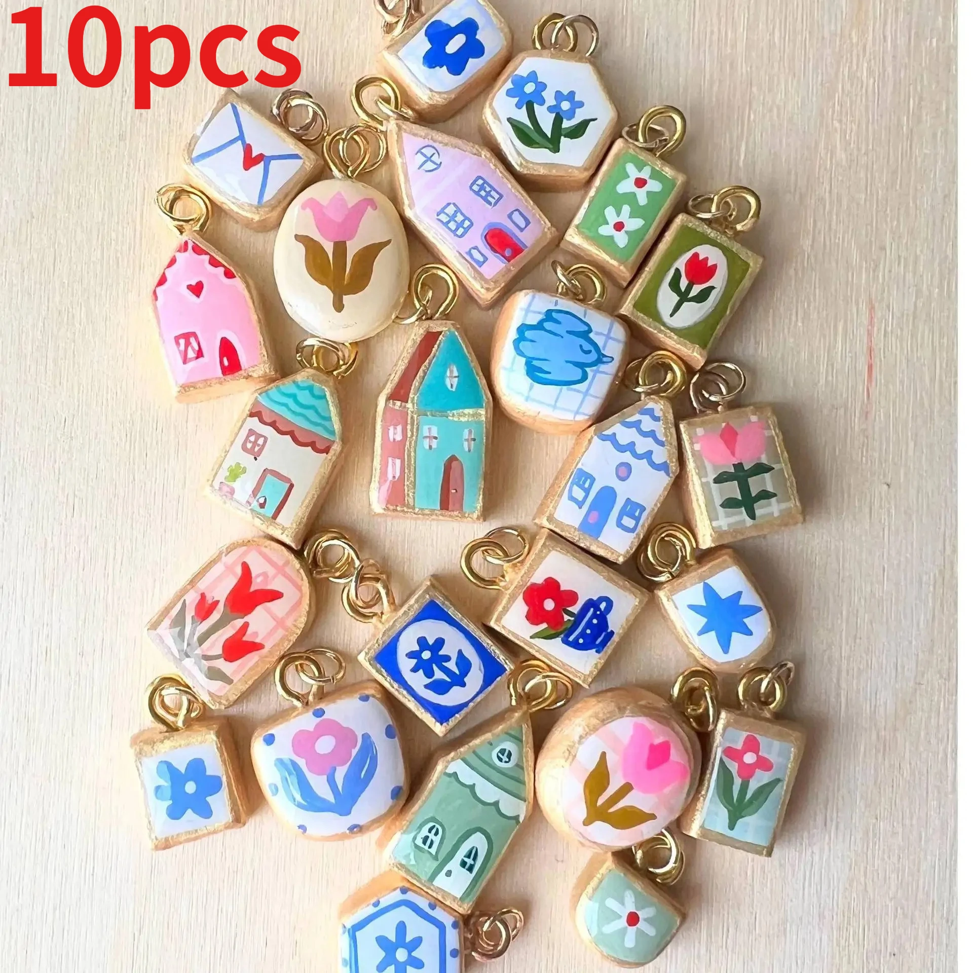 10pcs Fashion Commuting DIY House Plant Flower Necklace Pendant Made of Stainless Steel Plated with 18K Gold
10pcs Fashion Commuting DIY House Plant Flower Necklace Pendant Made of Stainless Steel Plated with 18K Gold