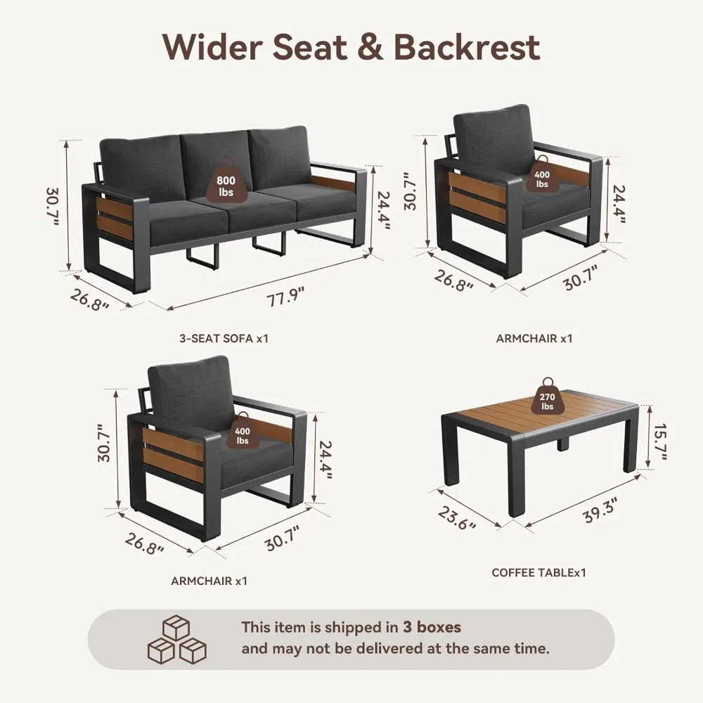 Customized 5 Seats Aluminum Patio Furniture Set with Coffee Table 6'' Thick Cushions Metal Outdoor Sectional
Customized 5 Seats Aluminum Patio Furniture Set with Coffee Table 6'' Thick Cushions Metal Outdoor Sectional