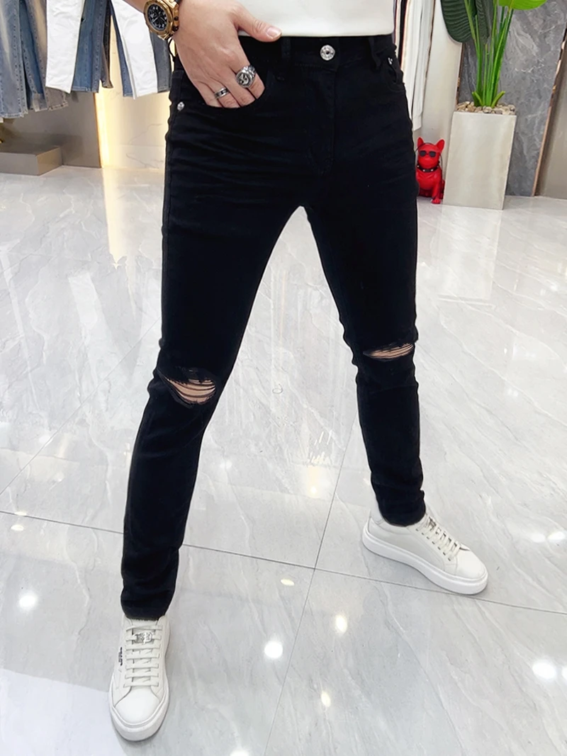 Slim Fit Men's Denim Jeans Bla Hole Trendy Korean Versatile Elastic Youthful Casual Long Pants Water Waed Youth
Slim Fit Men's Denim Jeans Bla Hole Trendy Korean Versatile Elastic Youthful Casual Long Pants Water Waed Youth