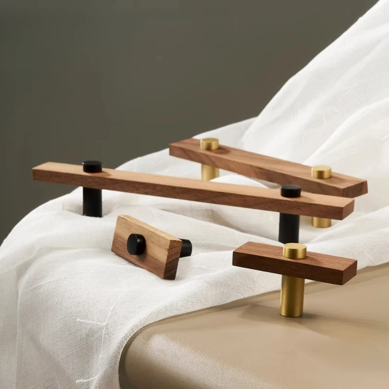 Natural Walnut Wood & Brass Cabinet Handles Modern Minimalist Pulls for Wardrobe Furniture Solid Wood & Metal Door Hardware
Natural Walnut Wood & Brass Cabinet Handles Modern Minimalist Pulls for Wardrobe Furniture Solid Wood & Metal Door Hardware