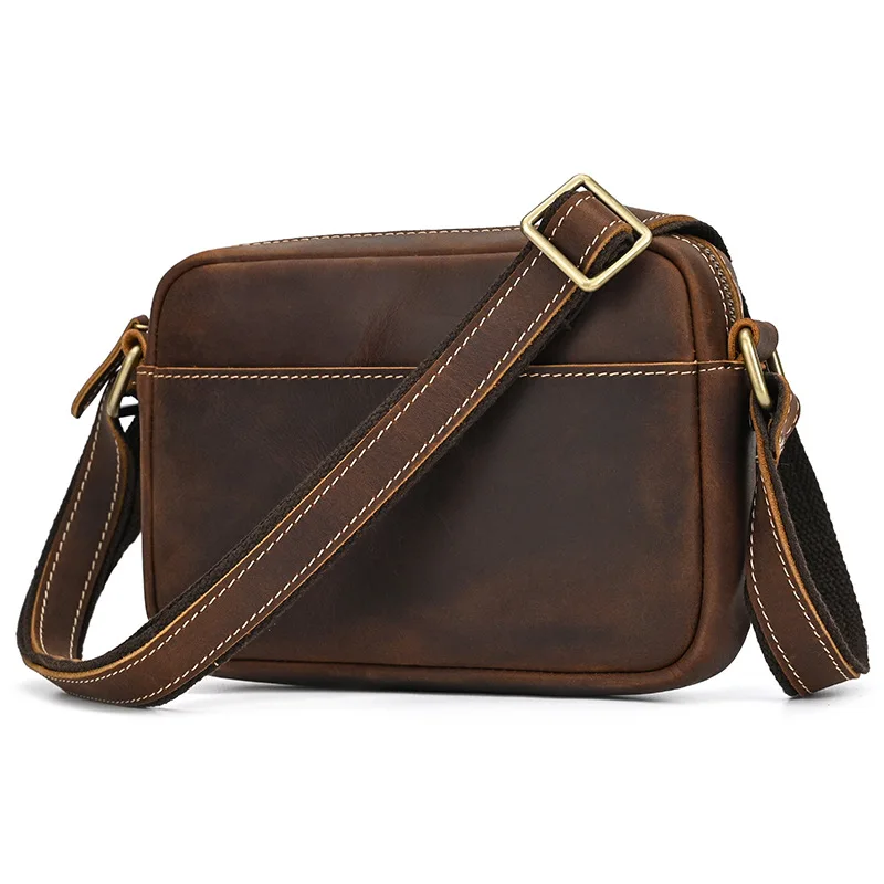 Crazy Horse Leather Crossbody Bag, Top Grain Cowhide Portable Small Shoulder Bag Men Casual Daily Purse for Spring Summer Autumn
Crazy Horse Leather Crossbody Bag, Top Grain Cowhide Portable Small Shoulder Bag Men Casual Daily Purse for Spring Summer Autumn