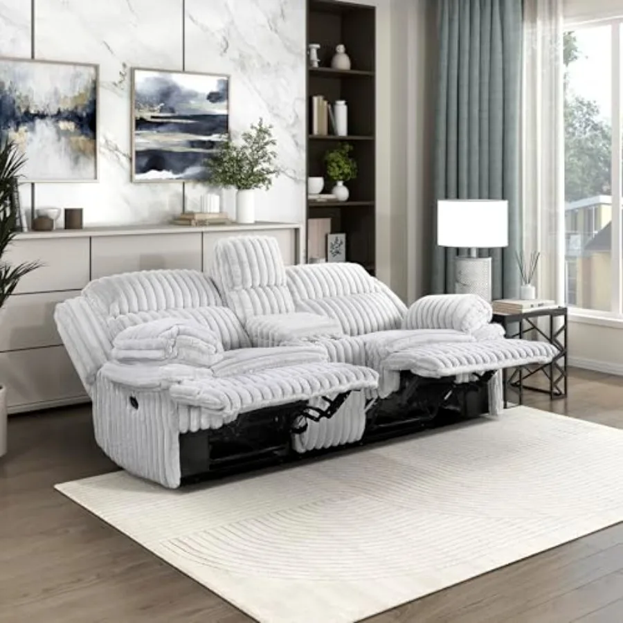 Mnul Double Reclining Loveset with Center Console, Corduroy Mnul Wll Hugger Recliner Couch, Pillow Top rms, Cup Holders, Hidden
Mnul Double Reclining Loveset with Center Console, Corduroy Mnul Wll Hugger Recliner Couch, Pillow Top rms, Cup Holders, Hidden