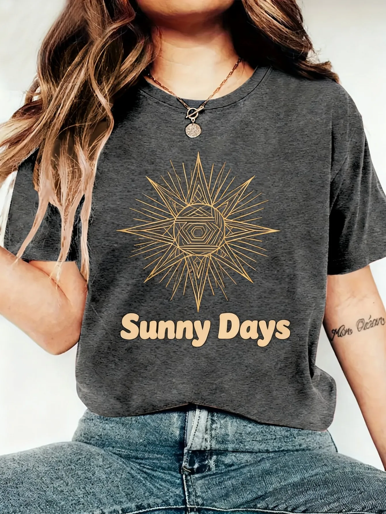 Plus size women's short sleeve T-shirt Sunny Days Sun Symbol Design breathable fabric summer outfit women's clothing
Plus size women's short sleeve T-shirt Sunny Days Sun Symbol Design breathable fabric summer outfit women's clothing