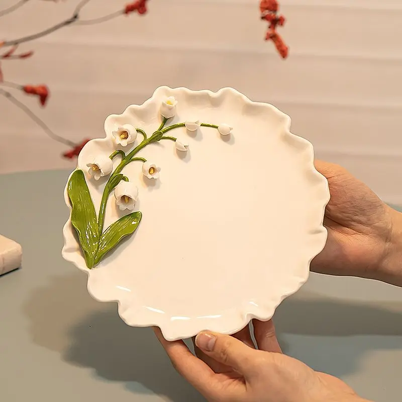 Керамическая тарелка для ужина с 3D-изображением ландыша, ручной работы, для десертов и тортов, высококачественная посуда для дома и кухни, декоративная утварь для стола
Керамическая тарелка для ужина с 3D-изображением ландыша, ручной работы, для десертов и тортов, высококачественная посуда для дома и кухни, декоративная утварь для стола