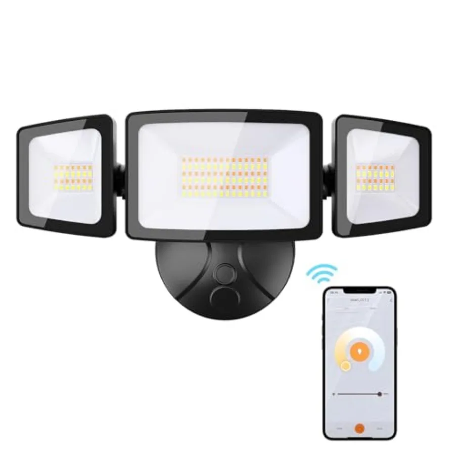 55W Smart LED Flood Lights Outdoor 5500LM Tunable 2700K-6500K APP Control WiFi Alexa Security Lights with Timer and Adjustable
55W Smart LED Flood Lights Outdoor 5500LM Tunable 2700K-6500K APP Control WiFi Alexa Security Lights with Timer and Adjustable