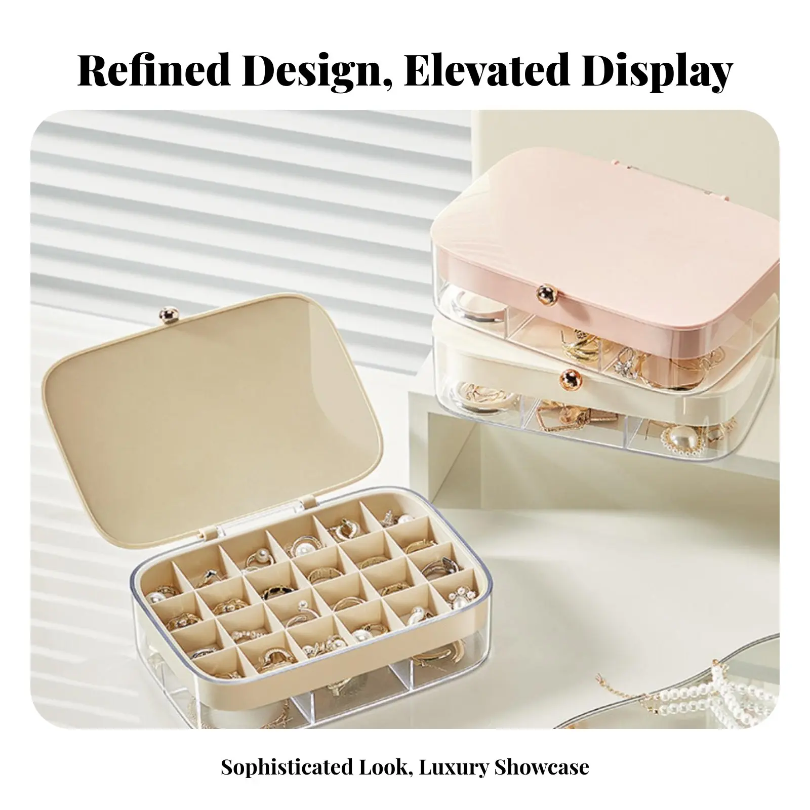Multicompartment Trinket Holder Elegant Design Jewelry Box perfect Gift particleresistant for Girls, Closet
Multicompartment Trinket Holder Elegant Design Jewelry Box perfect Gift particleresistant for Girls, Closet
