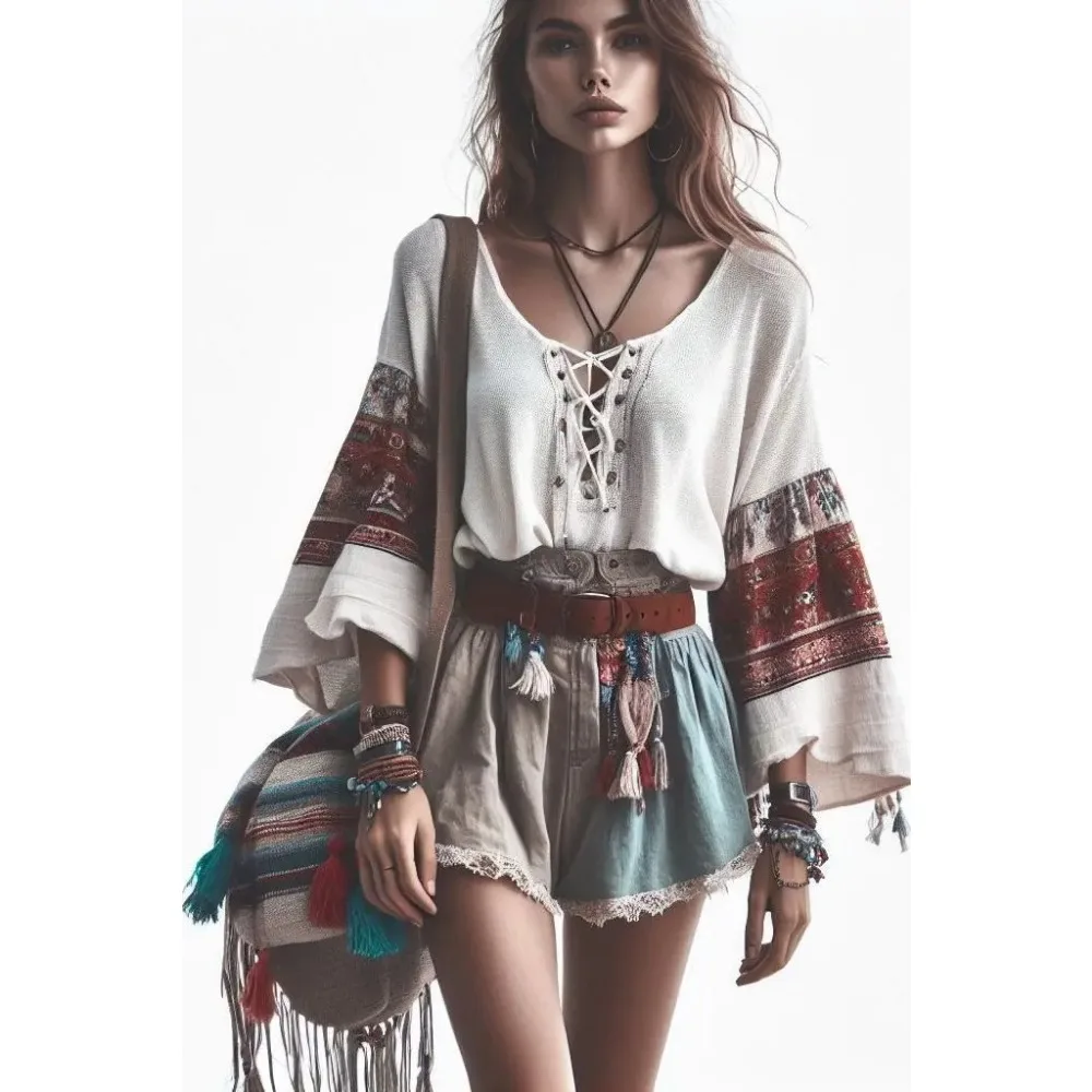 Women Casual Bohemian Fashion Tops Loose Fit V-Neck Short Sleeve Floral Print Blouse Stylish Streetwear Beachwear
Women Casual Bohemian Fashion Tops Loose Fit V-Neck Short Sleeve Floral Print Blouse Stylish Streetwear Beachwear