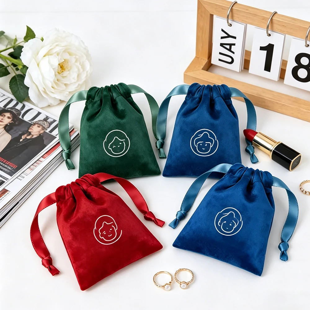 100Pcs Personalized Logo Jewelry Packaging Bag Ribbon Drawstring Flannel Velvet Pouches Wedding Favor Bags Cosmetic Earring Sack
100Pcs Personalized Logo Jewelry Packaging Bag Ribbon Drawstring Flannel Velvet Pouches Wedding Favor Bags Cosmetic Earring Sack