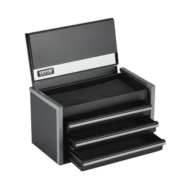 Tool Box 8.6-inch Portable Metal Tool Box with 3 Drawers Tool Organizer Black
Tool Box 8.6-inch Portable Metal Tool Box with 3 Drawers Tool Organizer Black