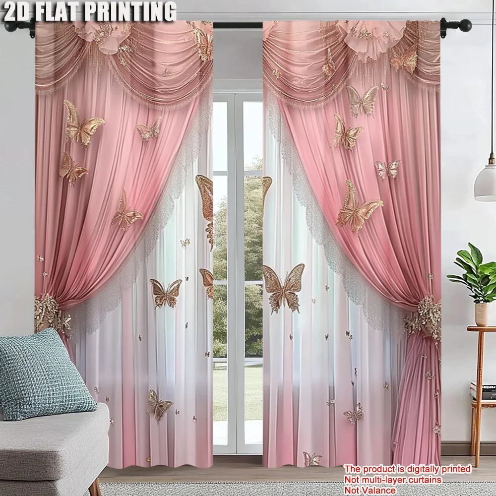 2Pcs Decorative Art Style Window Curtains Elegant Drapes Suitable For Living Room Bedroom Kitchen Bathroom Home Decoration Pink
2Pcs Decorative Art Style Window Curtains Elegant Drapes Suitable For Living Room Bedroom Kitchen Bathroom Home Decoration Pink