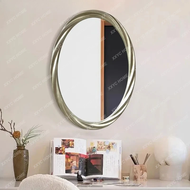 Simple oval bathroom mirror hemp rope hotel retro
Simple oval bathroom mirror hemp rope hotel retro