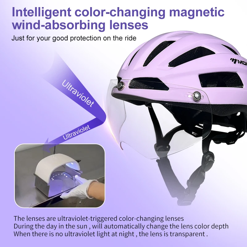 MOON Bicycle Helmet with rear light & Detachable Magnetic Goggles Lightweight Road Cycling Helmet Adjustable for Adult and Youth
MOON Bicycle Helmet with rear light & Detachable Magnetic Goggles Lightweight Road Cycling Helmet Adjustable for Adult and Youth