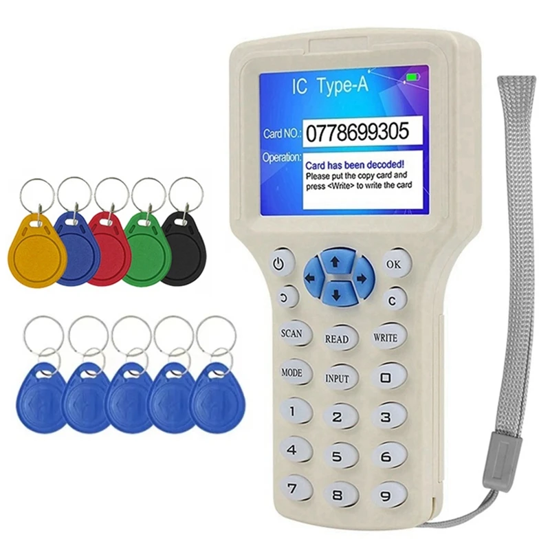 RFID NFC Smart Card Reader +5XUID/T5577 Keychain RFID Duplicator 125K 13.56M IC/ID Key Writer RFID Replicator Programmer
RFID NFC Smart Card Reader +5XUID/T5577 Keychain RFID Duplicator 125K 13.56M IC/ID Key Writer RFID Replicator Programmer