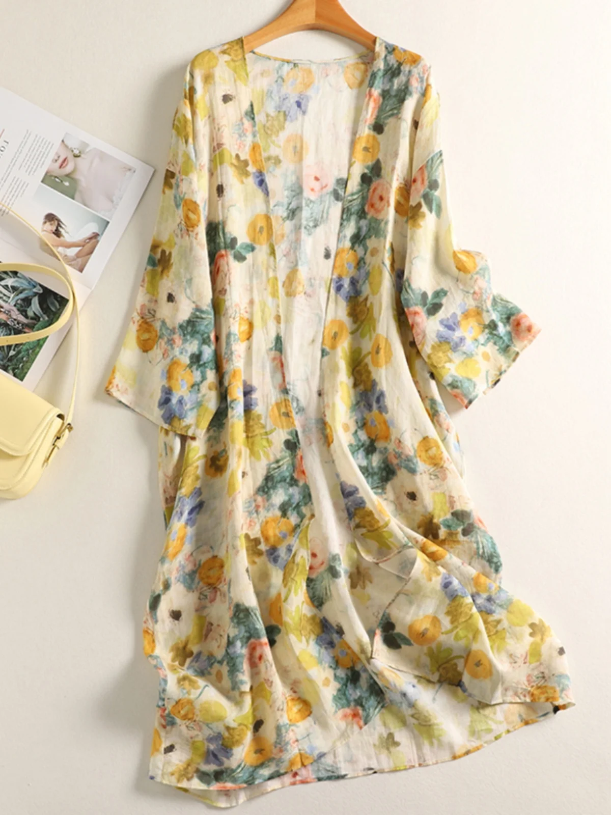 Ele Свободный длинный принт с защитой от солнца V-Ne, открытый кардиган с кондиционером, верхняя одежда для женщин больших размеров, повседневная летняя одежда
Ele Свободный длинный принт с защитой от солнца V-Ne, открытый кардиган с кондиционером, верхняя одежда для женщин больших размеров, повседневная летняя одежда