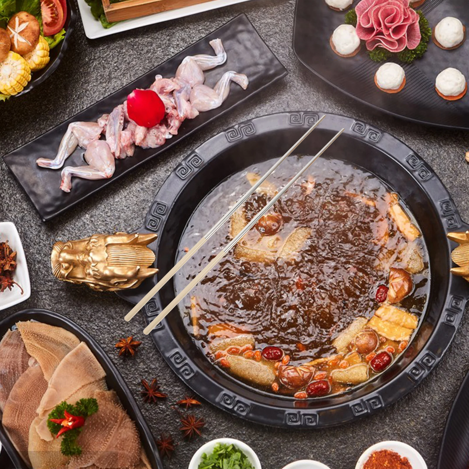 Extended Stainless Steel Chopsticks Long Metal Asian Kitchen Cooking Utensil Hotpot Noodle Frying Grilling NonSlip Storage Tool
Extended Stainless Steel Chopsticks Long Metal Asian Kitchen Cooking Utensil Hotpot Noodle Frying Grilling NonSlip Storage Tool