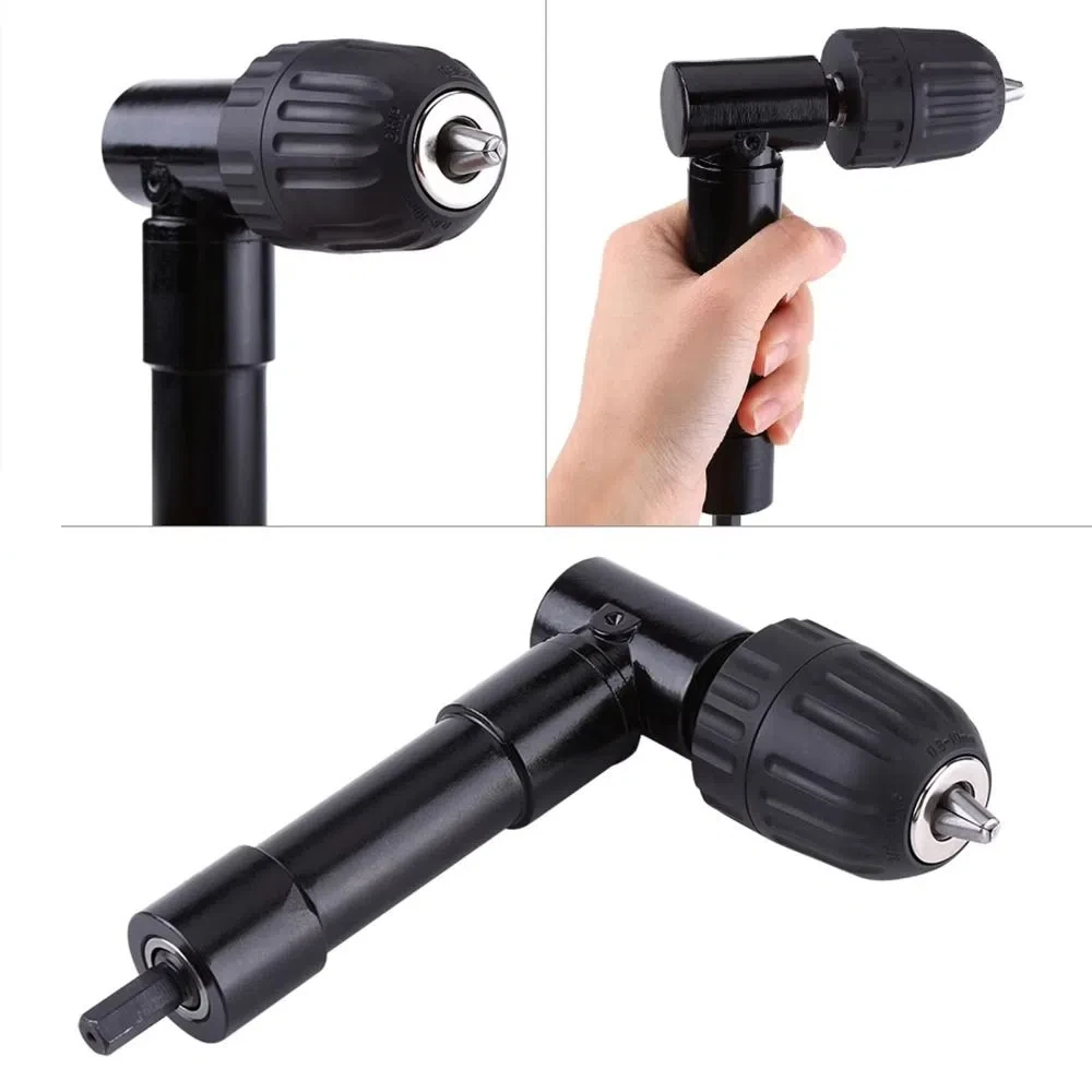 90 Degrees Right-angle Adapter Professional Cordless Drill Attachment Drilling Extension Chuck Black Right Angle Bend
90 Degrees Right-angle Adapter Professional Cordless Drill Attachment Drilling Extension Chuck Black Right Angle Bend