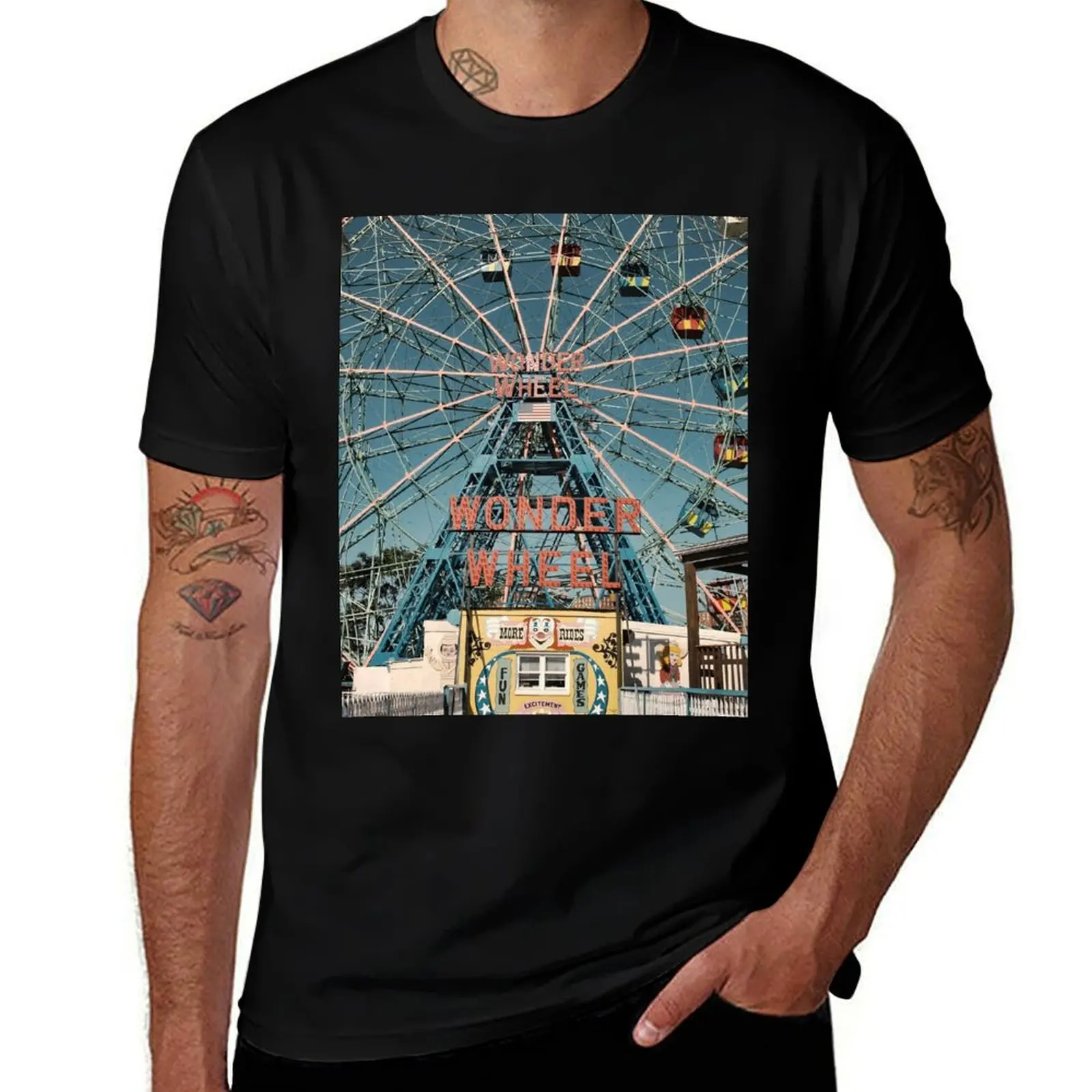 Coney Island, wonder wheel ferris wheel with vintage neon sign T-Shirt Large Size Soft Cotton T-Shirt
Coney Island, wonder wheel ferris wheel with vintage neon sign T-Shirt Large Size Soft Cotton T-Shirt