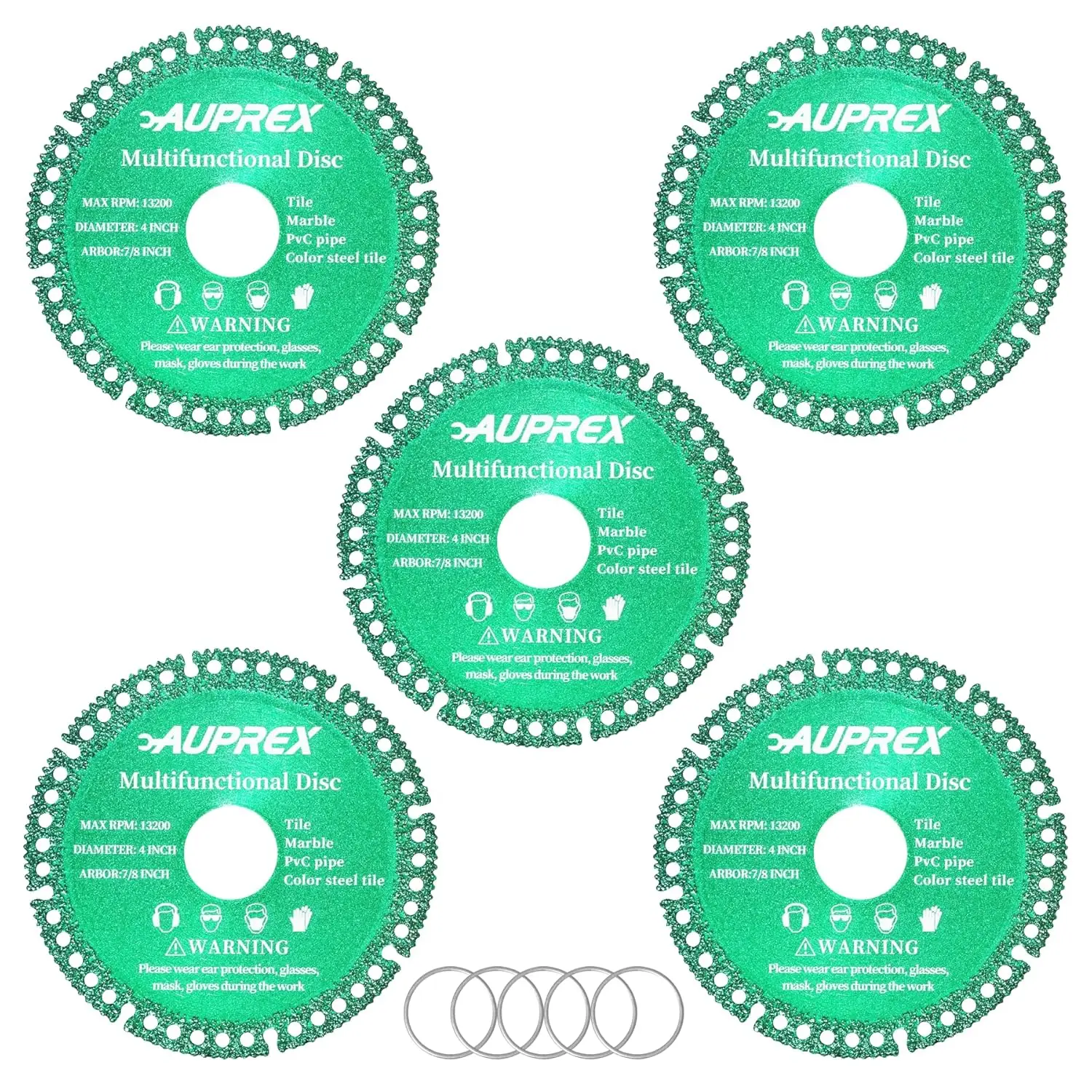 5-Pack 4-Inch Indestructible Grinder Discs, 7/8" Arbor Diamond Cutting Blade for Multi-Materials - Green
5-Pack 4-Inch Indestructible Grinder Discs, 7/8" Arbor Diamond Cutting Blade for Multi-Materials - Green