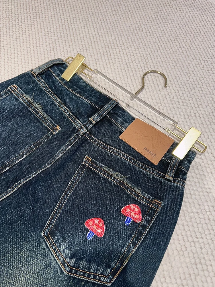 Blue Musoom aped Beads, повседневные прямые джинсы, женские джинсы свободного кроя, хлопковая ткань, микроэластичная талия
Blue Musoom aped Beads, повседневные прямые джинсы, женские джинсы свободного кроя, хлопковая ткань, микроэластичная талия