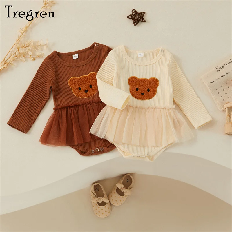 Tregren 3-18M Infant Baby Girl Princess Romper Dress Cartoon Bear Pattern Long Sleeve Jumpsuit Cute Bodysuit Spring Fall Clothes
Tregren 3-18M Infant Baby Girl Princess Romper Dress Cartoon Bear Pattern Long Sleeve Jumpsuit Cute Bodysuit Spring Fall Clothes
