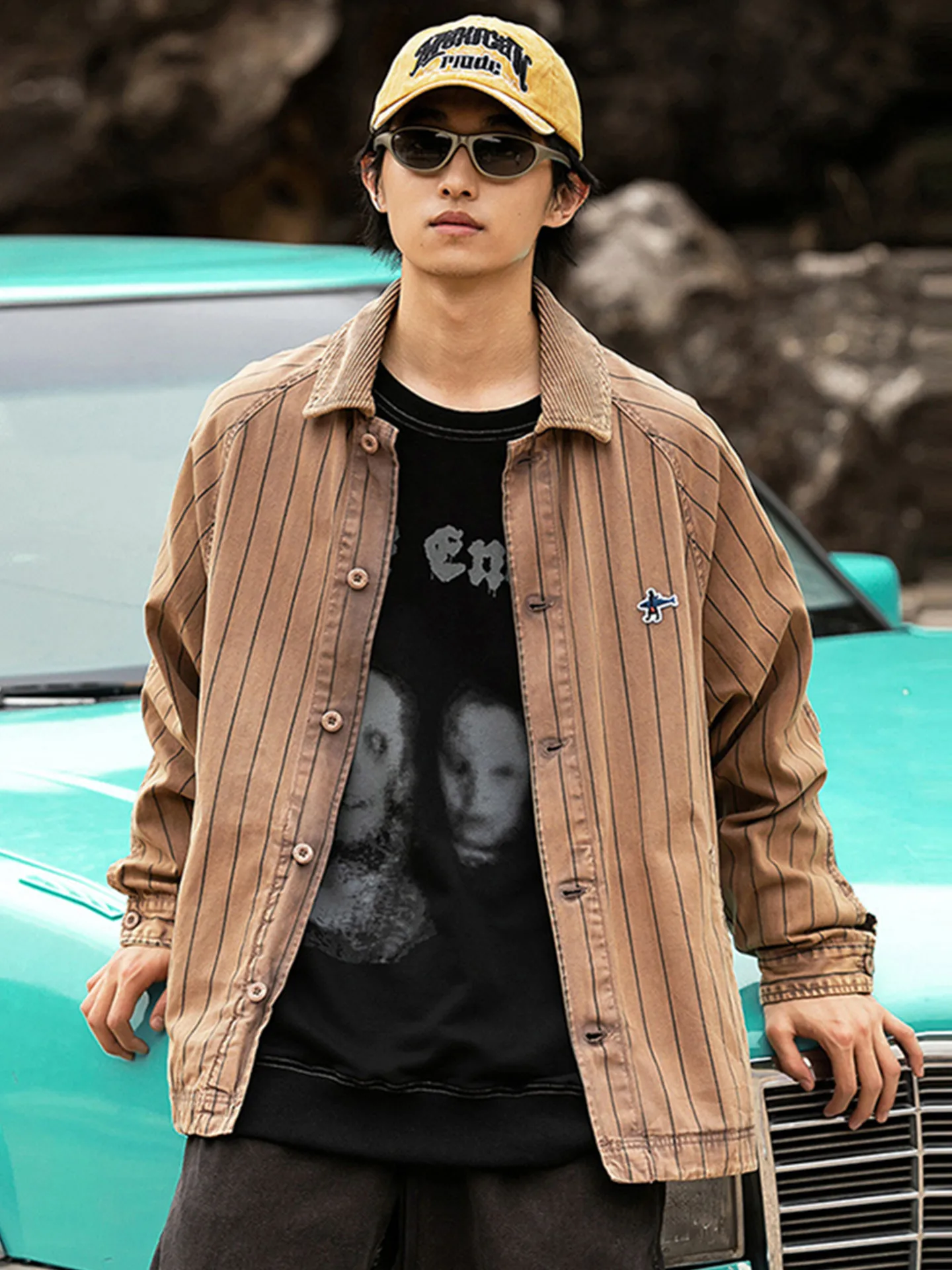 Retro American Heavyweight Pure Cotton Wax Dye Washed Vertical Stripes Men's Jacket Spring Autumn Casual Loose Workwear Coat
Retro American Heavyweight Pure Cotton Wax Dye Washed Vertical Stripes Men's Jacket Spring Autumn Casual Loose Workwear Coat
