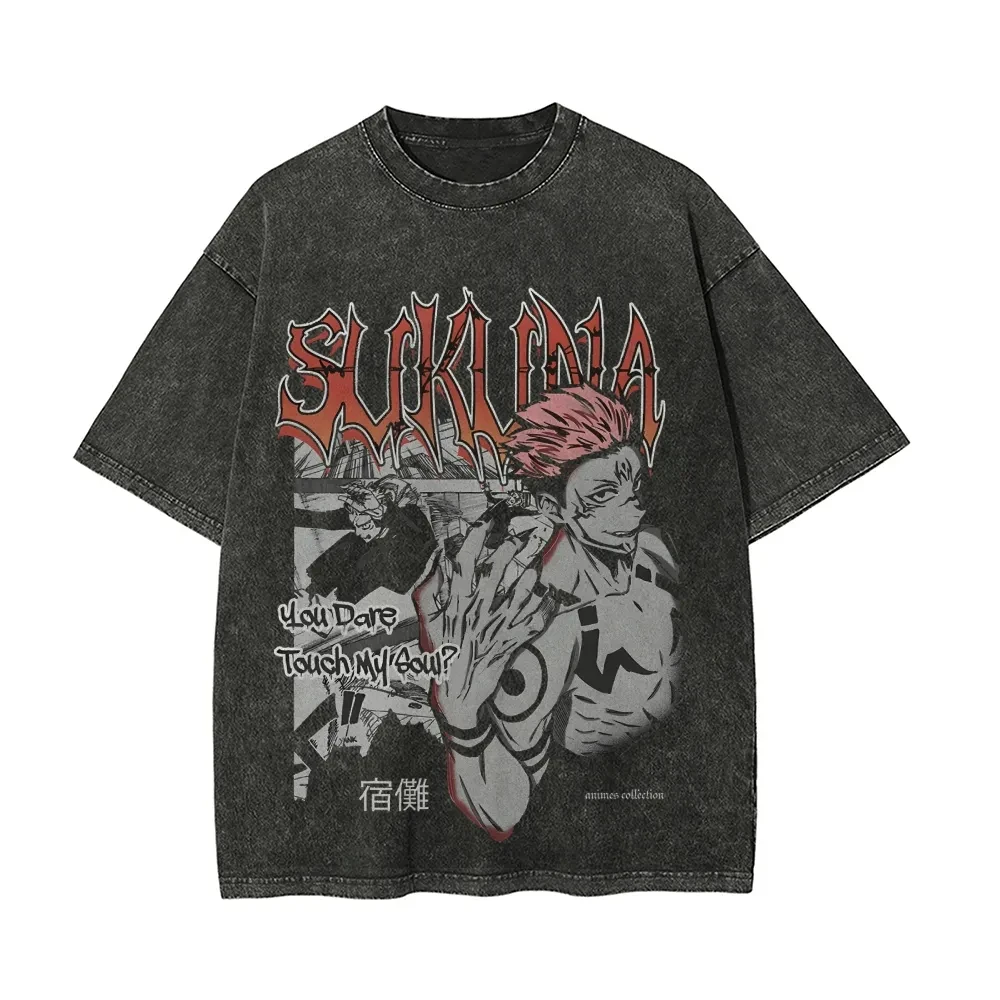 Sukuna Soul T-shirt Jujutsu Kaisen Tee Vintage Washed Oversized Retro Anime Harajuku Streetwear Heavy Metal Manga Mens Clothing
Sukuna Soul T-shirt Jujutsu Kaisen Tee Vintage Washed Oversized Retro Anime Harajuku Streetwear Heavy Metal Manga Mens Clothing