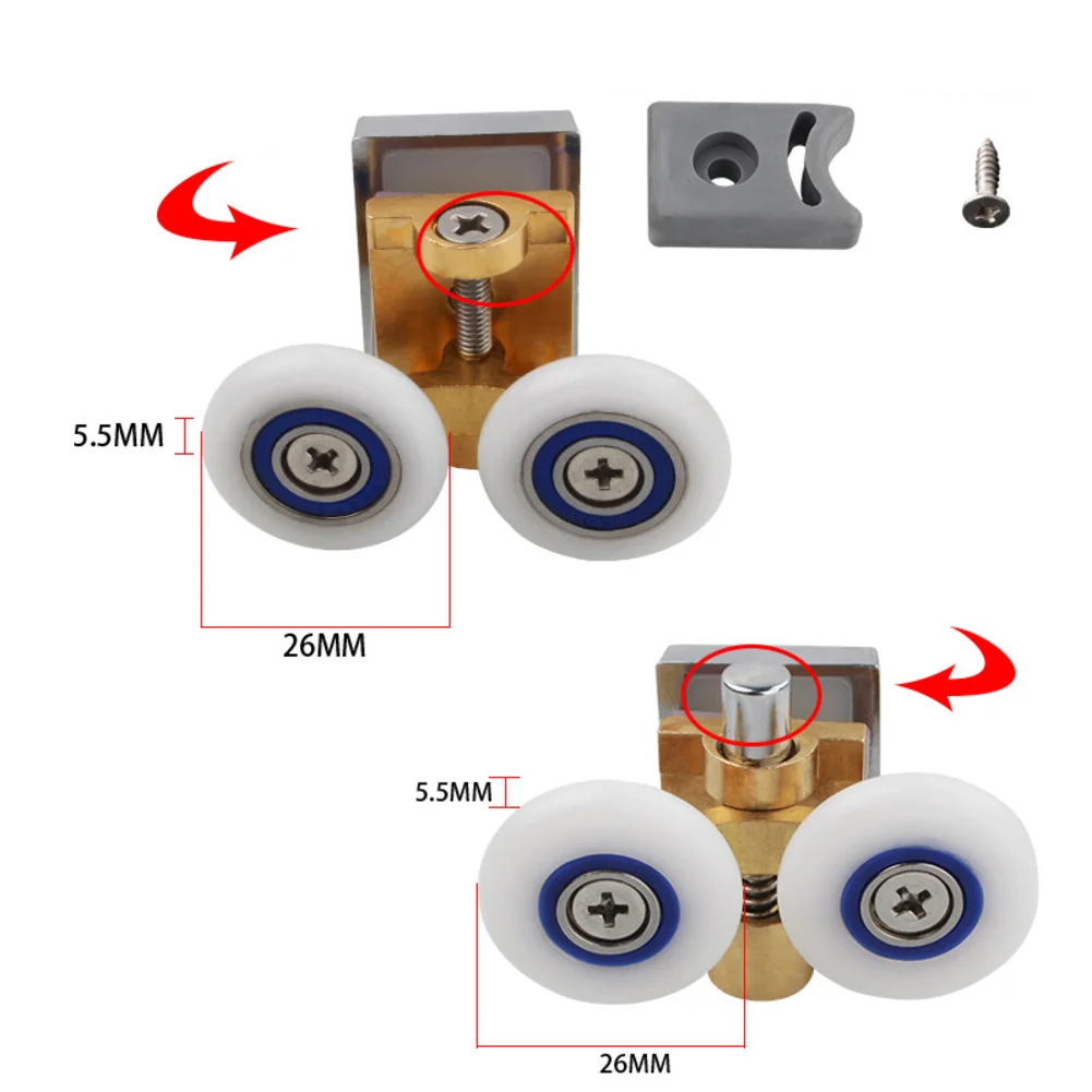 2pcs Shower Room Pulley Roller Bathroom Sliding Glass Door Top Bottom Wheels Rollers Runners Wheels 26mm Hardware Accessories
2pcs Shower Room Pulley Roller Bathroom Sliding Glass Door Top Bottom Wheels Rollers Runners Wheels 26mm Hardware Accessories