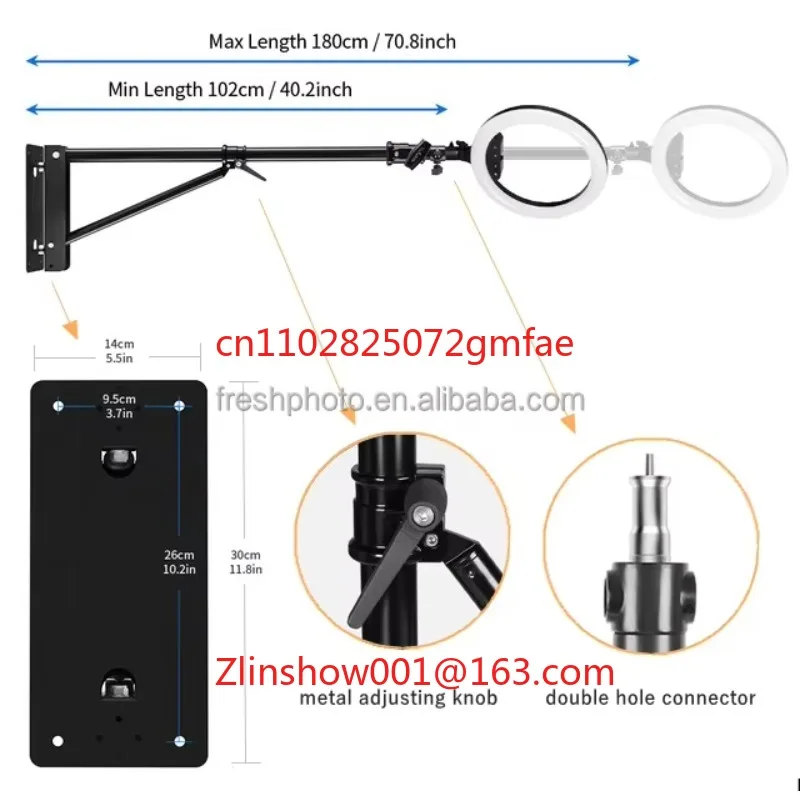 Flexible Wall Mount Boom Arm 137cm for Ring Light Stand Barber Shop Lighting Lamp
Flexible Wall Mount Boom Arm 137cm for Ring Light Stand Barber Shop Lighting Lamp