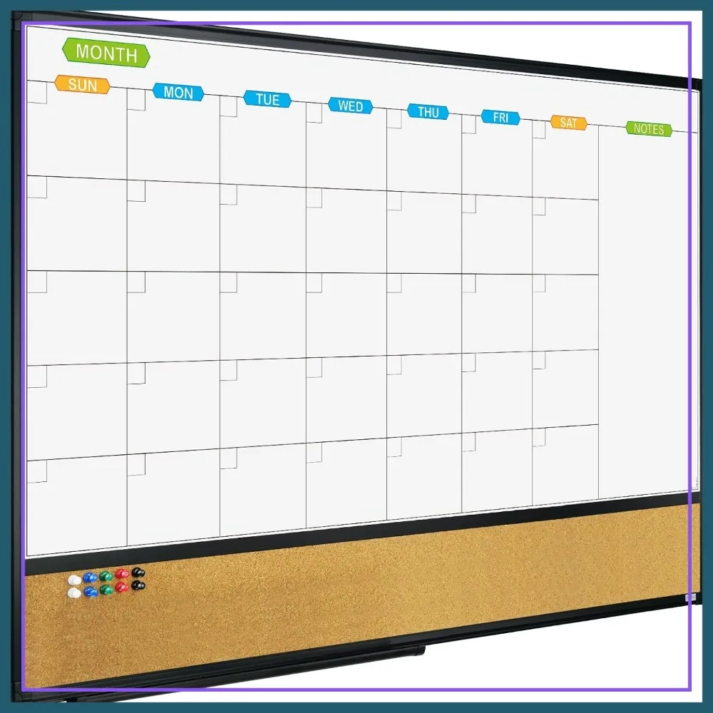 Magnetic Whiteboard & Bulletin Corkboard Combo 36x24 Inch, Black Aluminum Frame, Wall Mounted, with 10 Push Pins
Magnetic Whiteboard & Bulletin Corkboard Combo 36x24 Inch, Black Aluminum Frame, Wall Mounted, with 10 Push Pins