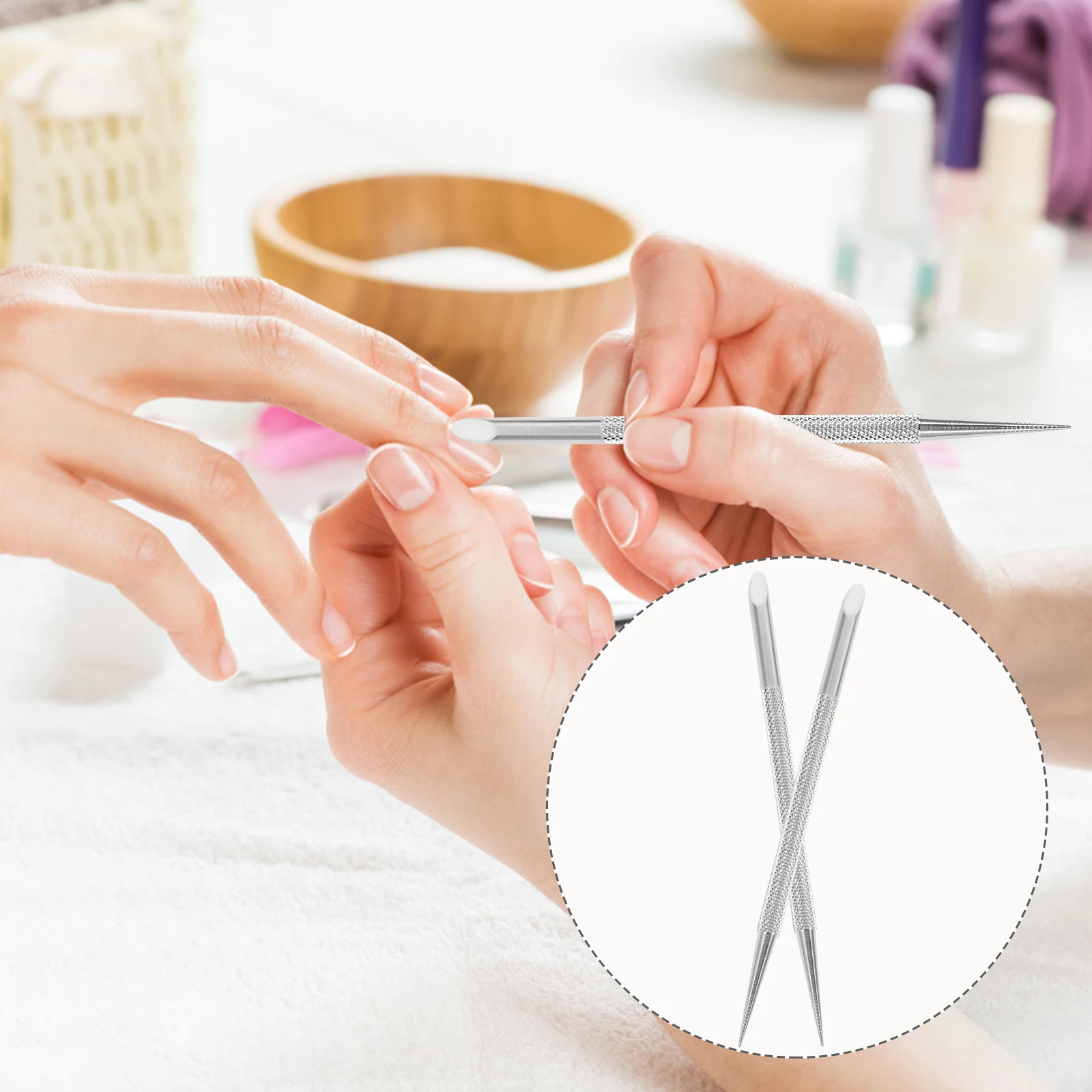 2 Pcs Stainless Steel Cuticle Pusher Nail Scraper Manicure Tools Practical Metal Remover For Nail Clean Up
2 Pcs Stainless Steel Cuticle Pusher Nail Scraper Manicure Tools Practical Metal Remover For Nail Clean Up