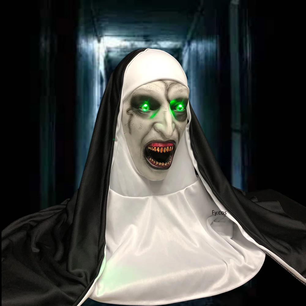 LED Horror The Nun Mask Cosplay Scary Latex Masks with Headscarf Led Light Halloween Party Props Adult Deluxe
LED Horror The Nun Mask Cosplay Scary Latex Masks with Headscarf Led Light Halloween Party Props Adult Deluxe
