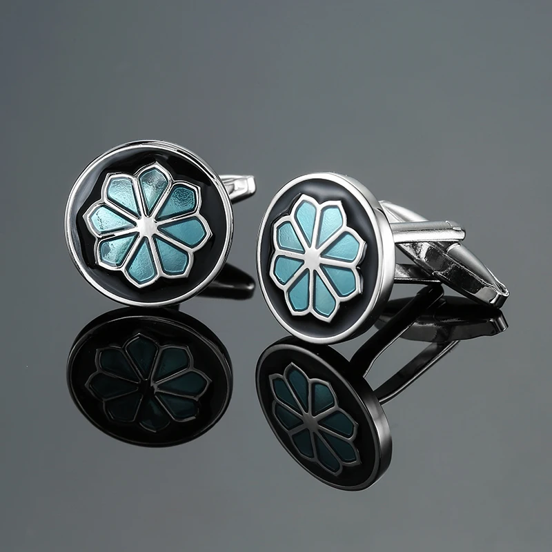 High quality men's French shirt cufflinks metal classic Round blue petals cuff buttons business suit accessories jewelry gifts
High quality men's French shirt cufflinks metal classic Round blue petals cuff buttons business suit accessories jewelry gifts