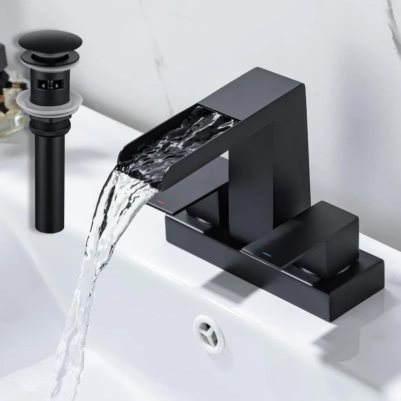 Waterfall Bathroom Faucet 2 Handle 3 Hole Basin Faucets with Pop Up Drain with Overflow Lavatory Mixer Tap Vanity Faucet
Waterfall Bathroom Faucet 2 Handle 3 Hole Basin Faucets with Pop Up Drain with Overflow Lavatory Mixer Tap Vanity Faucet