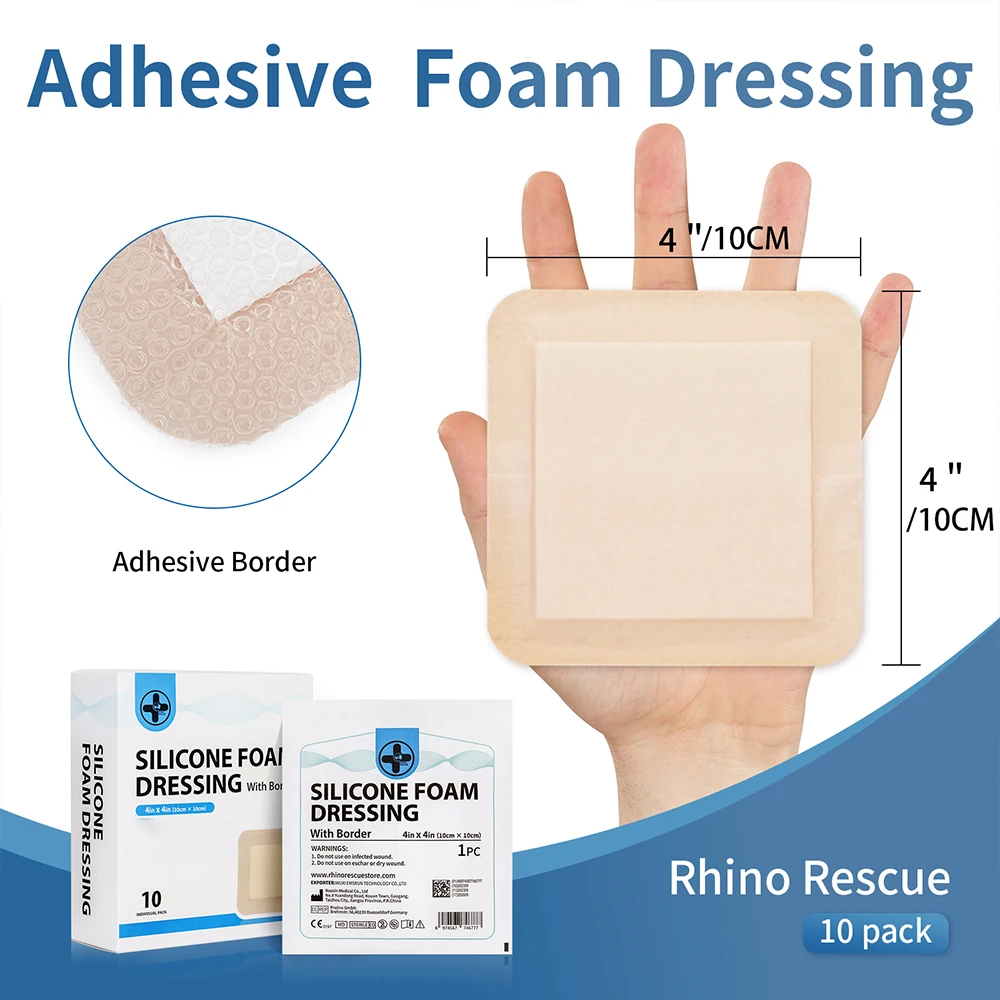 RHINO RESCUE SILICONE FOAM DRESSING| Waterproof Bandages, Dressings & Patches for Sports, Outdoor, Family & First Aid
RHINO RESCUE SILICONE FOAM DRESSING| Waterproof Bandages, Dressings & Patches for Sports, Outdoor, Family & First Aid