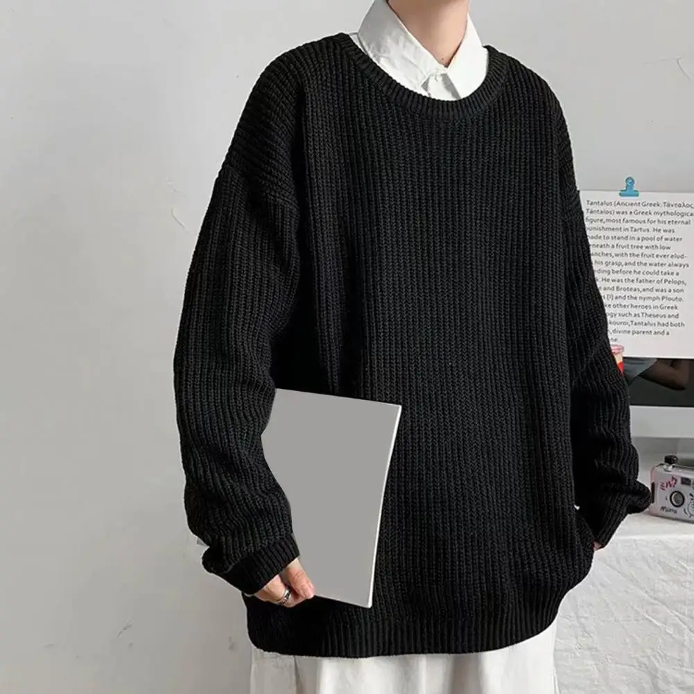Men Sweater Solid Color Oversized Round Neck Casual Winter Sweater for Daily Wear
Men Sweater Solid Color Oversized Round Neck Casual Winter Sweater for Daily Wear