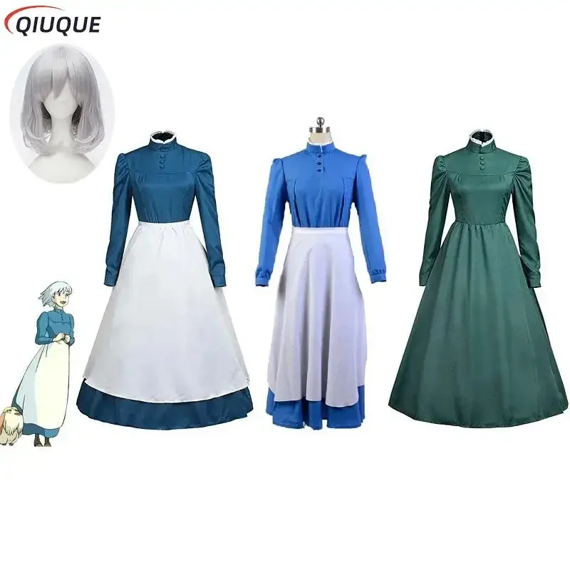Anime Howl's Moving Castle Sophie Cosplay Costume Wig Halloween Party Maid Costumes Wigs Women Dress
Anime Howl's Moving Castle Sophie Cosplay Costume Wig Halloween Party Maid Costumes Wigs Women Dress