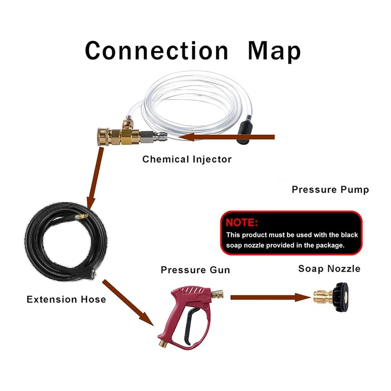 Downstream Injector for Pressure Washer, Power Washer Chemical Injector Kit, Soap Injector, 3/8 Inch Quick Connect-A27R
Downstream Injector for Pressure Washer, Power Washer Chemical Injector Kit, Soap Injector, 3/8 Inch Quick Connect-A27R