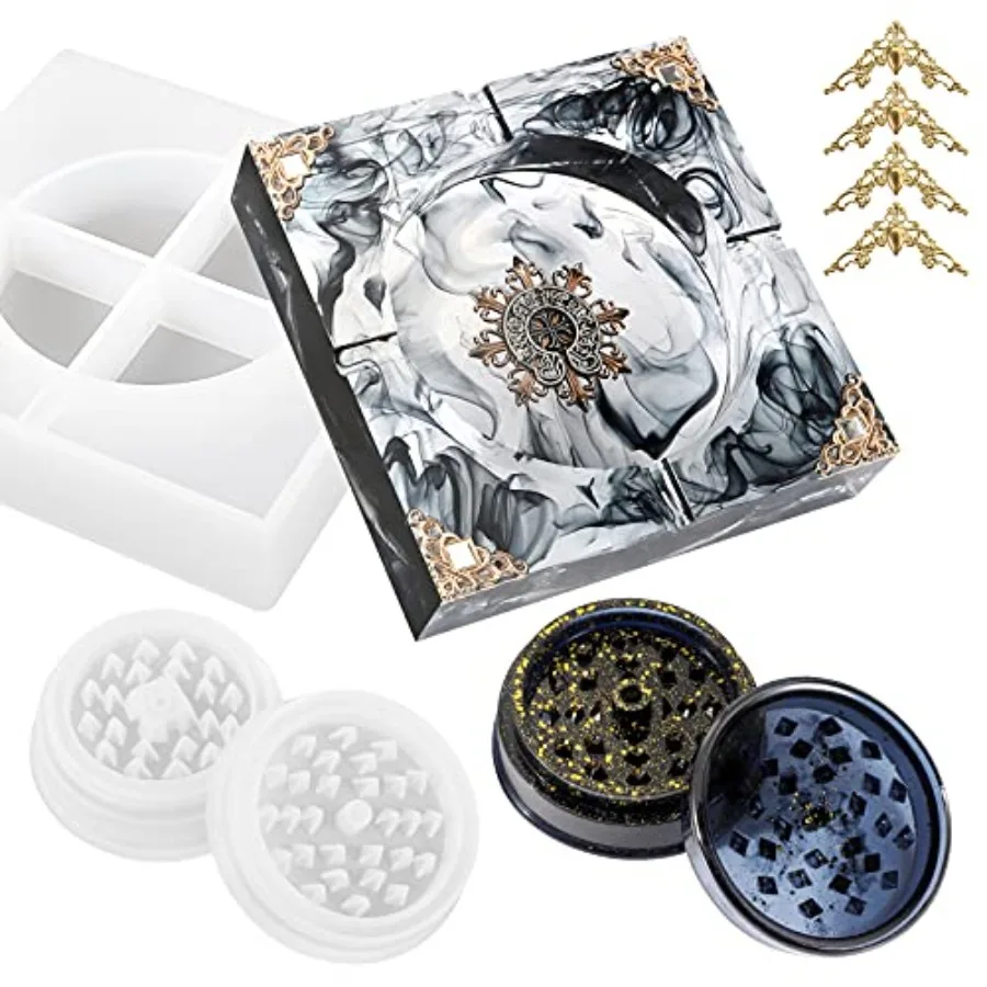 Ashtray Resin Mold and Spice Grinder Mold, Large Square Silicone Molds for Resin, Herb Grinder Mold for Resin Casting, Epoxy Re
Ashtray Resin Mold and Spice Grinder Mold, Large Square Silicone Molds for Resin, Herb Grinder Mold for Resin Casting, Epoxy Re
