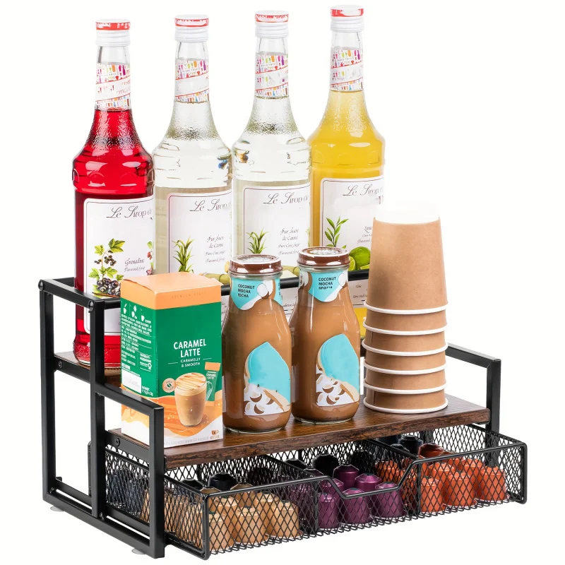 3-Tier Metal Coffee Bar Organizer with K-Cup Storage Basket, Stretchable Drawers & Shelves, Countertop Coffee Station Rack
3-Tier Metal Coffee Bar Organizer with K-Cup Storage Basket, Stretchable Drawers & Shelves, Countertop Coffee Station Rack