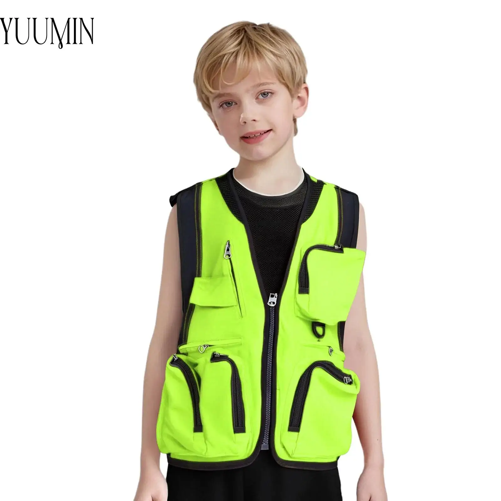 Детский жилет для активного отдыха для мальчиков и девочек, жилет без рукавов с v-образным вырезом и карманами на молнии для школы, кемпинга, рыбалки, спортивная одежда 
Детский жилет для активного отдыха для мальчиков и девочек, жилет без рукавов с v-образным вырезом и карманами на молнии для школы, кемпинга, рыбалки, спортивная одежда