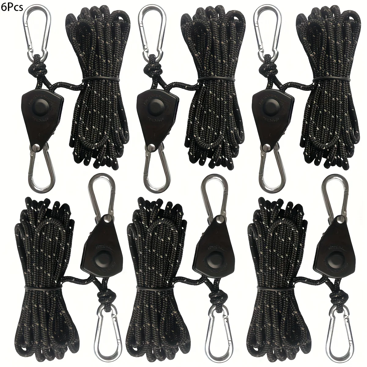 6 шт., длинная сверхпрочная ветрозащитная веревка для кемпинговой палатки длиной 157,48 дюйма с регулируемой системой шкивов и металлическими крепежными деталями
6 шт., длинная сверхпрочная ветрозащитная веревка для кемпинговой палатки длиной 157,48 дюйма с регулируемой системой шкивов и металлическими крепежными деталями