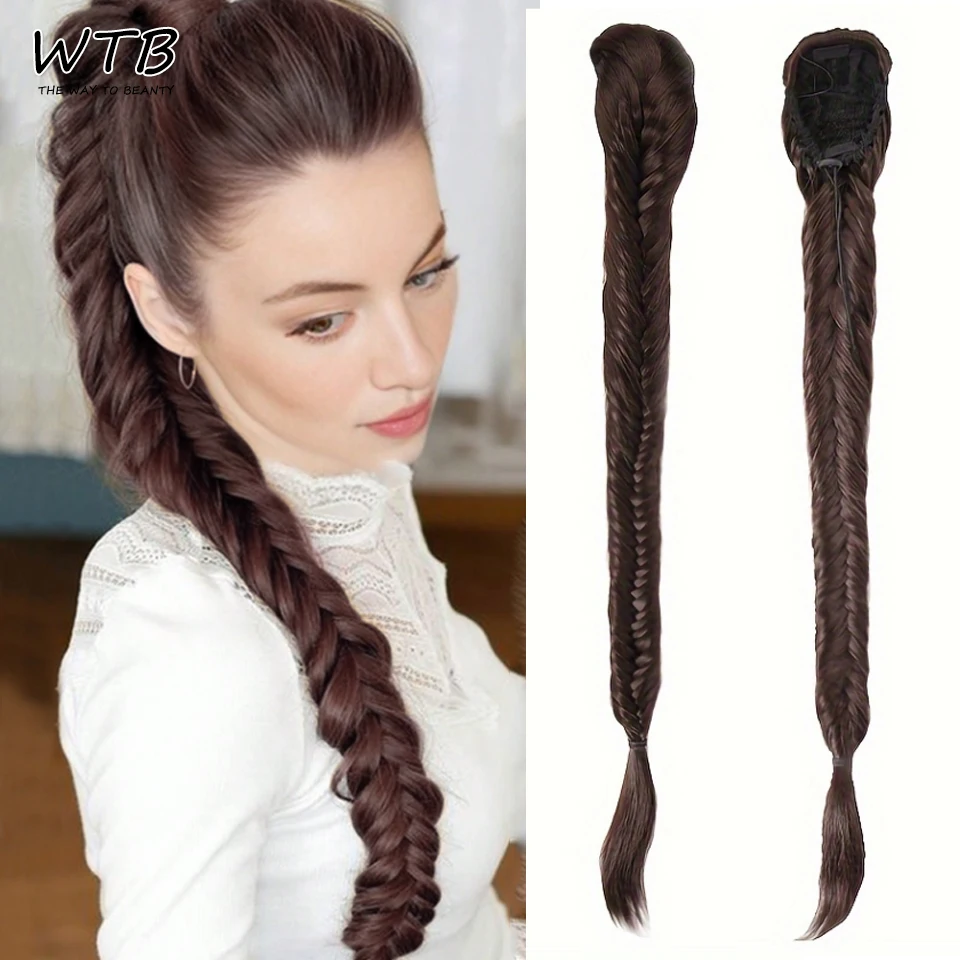 WTB Синтетический парик с хвостиком Парик на шнурке Женское наращивание волос 24-дюймовый плетеный хвост с рыбьей косточкой Повседневная одежда
WTB Синтетический парик с хвостиком Парик на шнурке Женское наращивание волос 24-дюймовый плетеный хвост с рыбьей косточкой Повседневная одежда