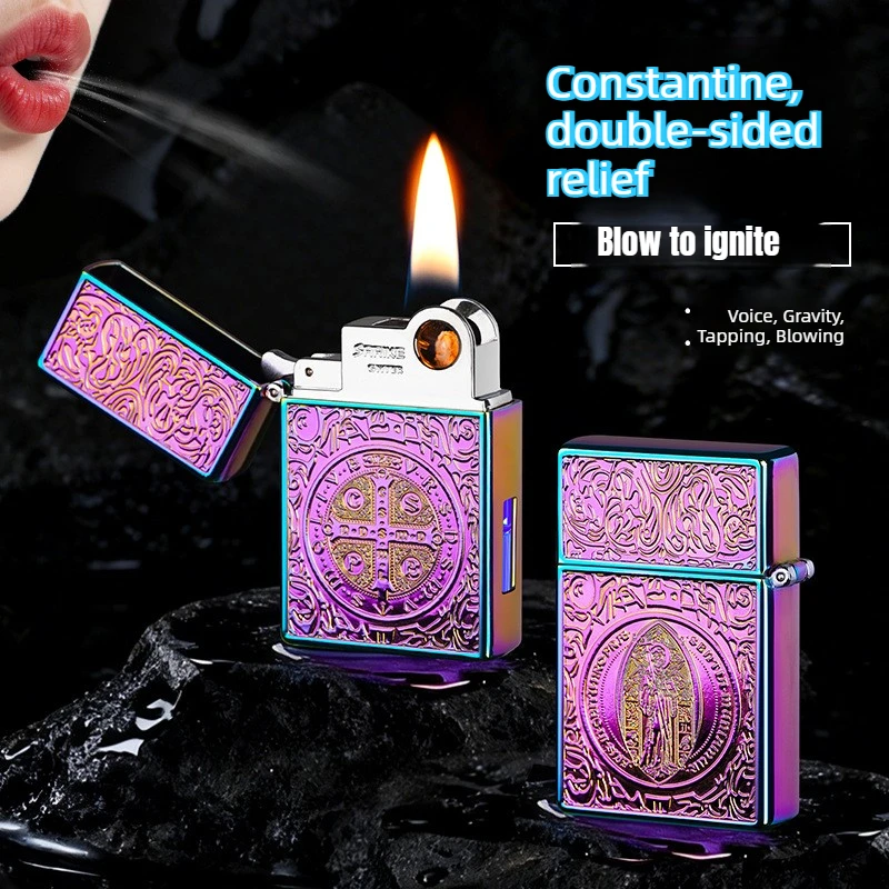 New Black Technology Induction Ignition Constantine Fuel Lighter Retro Fashion Body Elegant Open Flame Cigarette Lighter Gift
New Black Technology Induction Ignition Constantine Fuel Lighter Retro Fashion Body Elegant Open Flame Cigarette Lighter Gift