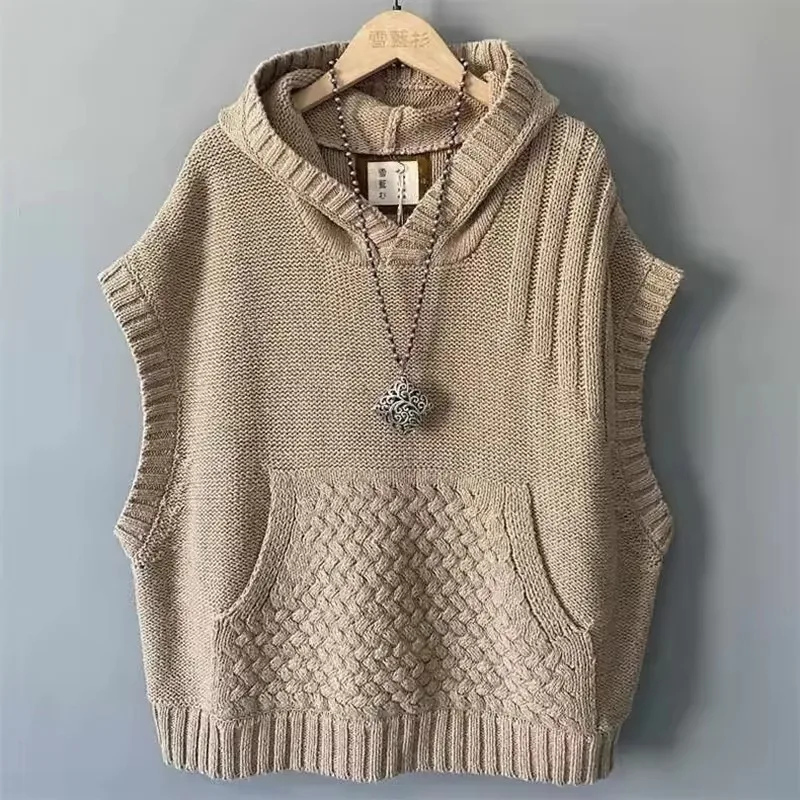 New Autumn Winter Sleeveles Ladies knitted Sweater Vest Top Hooded Loose Solid Women's Hooded Waistcoat Top Female
New Autumn Winter Sleeveles Ladies knitted Sweater Vest Top Hooded Loose Solid Women's Hooded Waistcoat Top Female