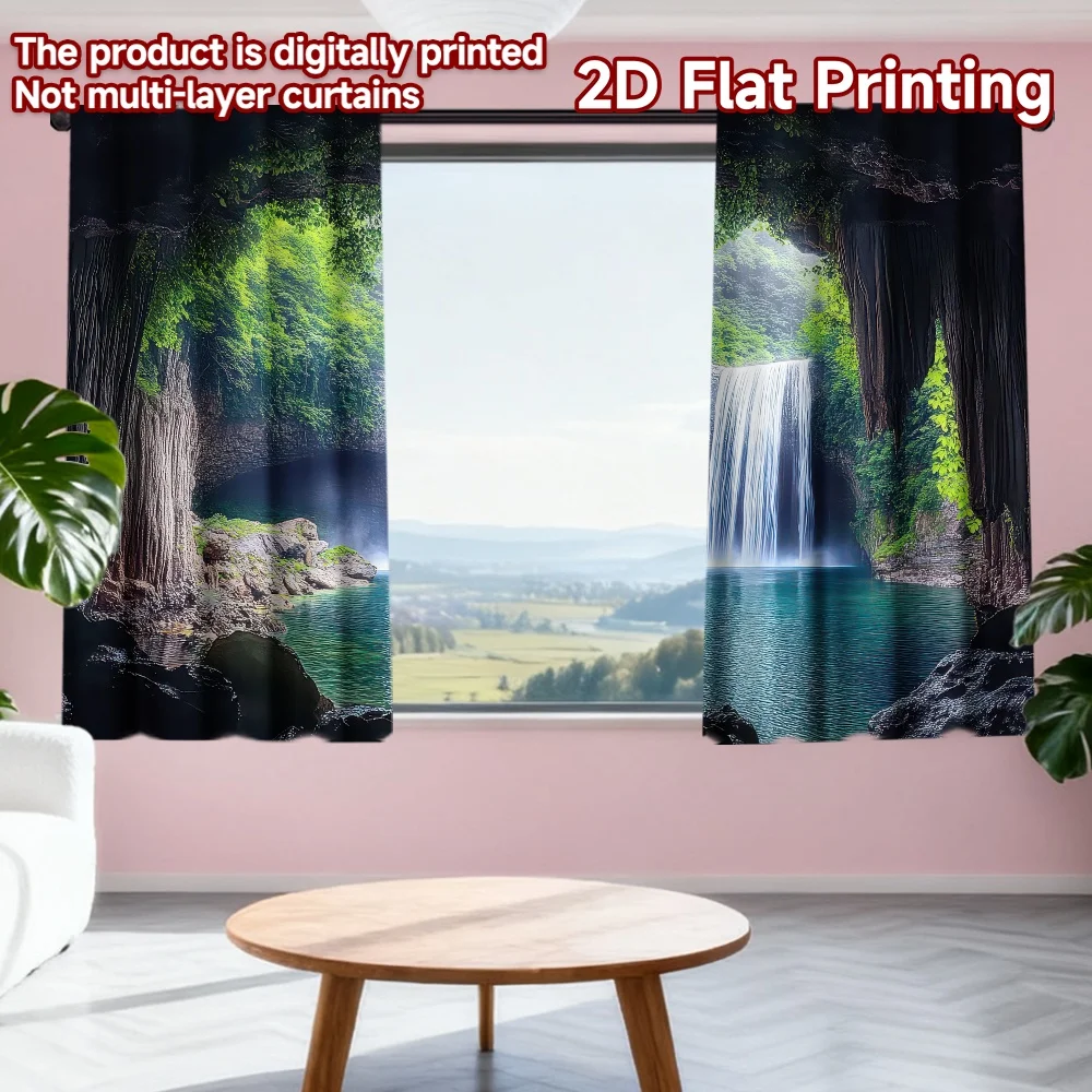 2D flat printing 2pcs Curtain Cave By Waterfall Scene Digital Printed Polyester Drapes Festive Curtains Use for living room
2D flat printing 2pcs Curtain Cave By Waterfall Scene Digital Printed Polyester Drapes Festive Curtains Use for living room