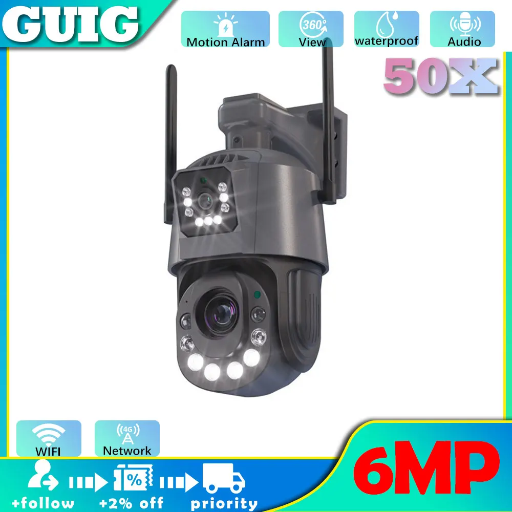 6K 4G/WiFi 50x zoom dual Lens camera outdoor security protection mobile body detection color night vision IP CCTV monitoring
6K 4G/WiFi 50x zoom dual Lens camera outdoor security protection mobile body detection color night vision IP CCTV monitoring