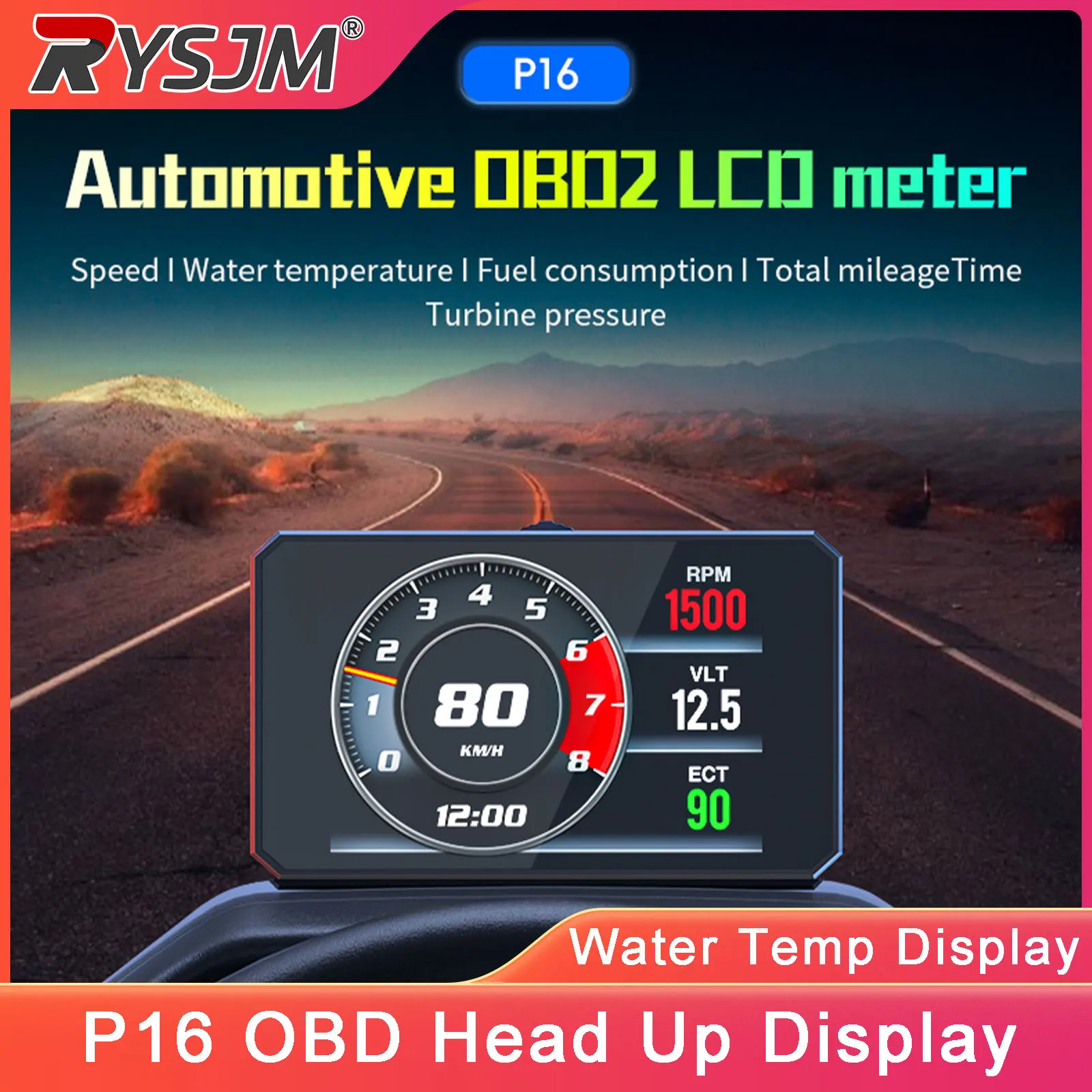 Автомобильный проекционный дисплей P16 OBD2: бортовой компьютер, спидометр, измеритель напряжения с сигнализацией о температуре воды, автомобильные аксессуары
Автомобильный проекционный дисплей P16 OBD2: бортовой компьютер, спидометр, измеритель напряжения с сигнализацией о температуре воды, автомобильные аксессуары