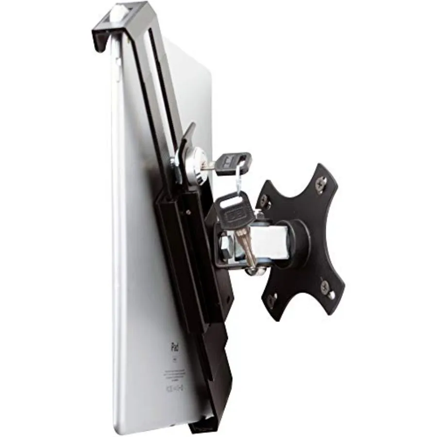 Wall Mount for Security Applications Black Steel Wall Mount with Lock Key System for 7-14 Tablets Including iPad 10th Gen 10.9