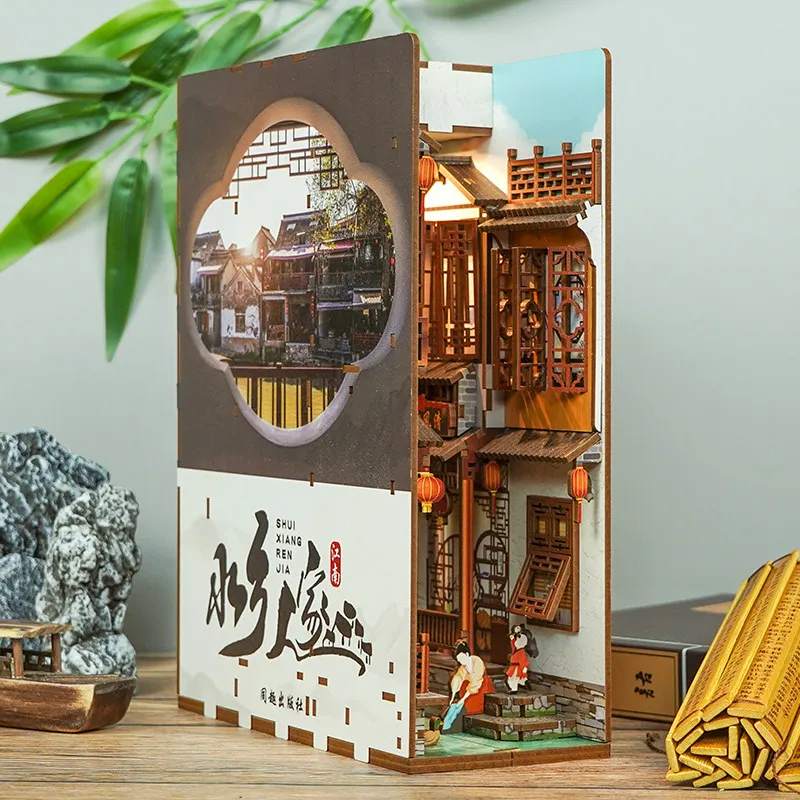 3D Wooden Jigsaw Puzzle Induction Night Light, Jiangnan Water Town DIY Bookend, Desktop Decor Model, Creative Child's Gift Idea
3D Wooden Jigsaw Puzzle Induction Night Light, Jiangnan Water Town DIY Bookend, Desktop Decor Model, Creative Child's Gift Idea
