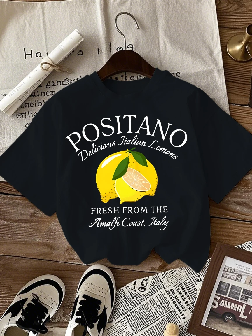 Positano Fresh Lemon From The Amalfi Coast, женские футболки с принтом, повседневный разноцветный топ, женский хлопковый свободный топ с коротким рукавом
Positano Fresh Lemon From The Amalfi Coast, женские футболки с принтом, повседневный разноцветный топ, женский хлопковый свободный топ с коротким рукавом